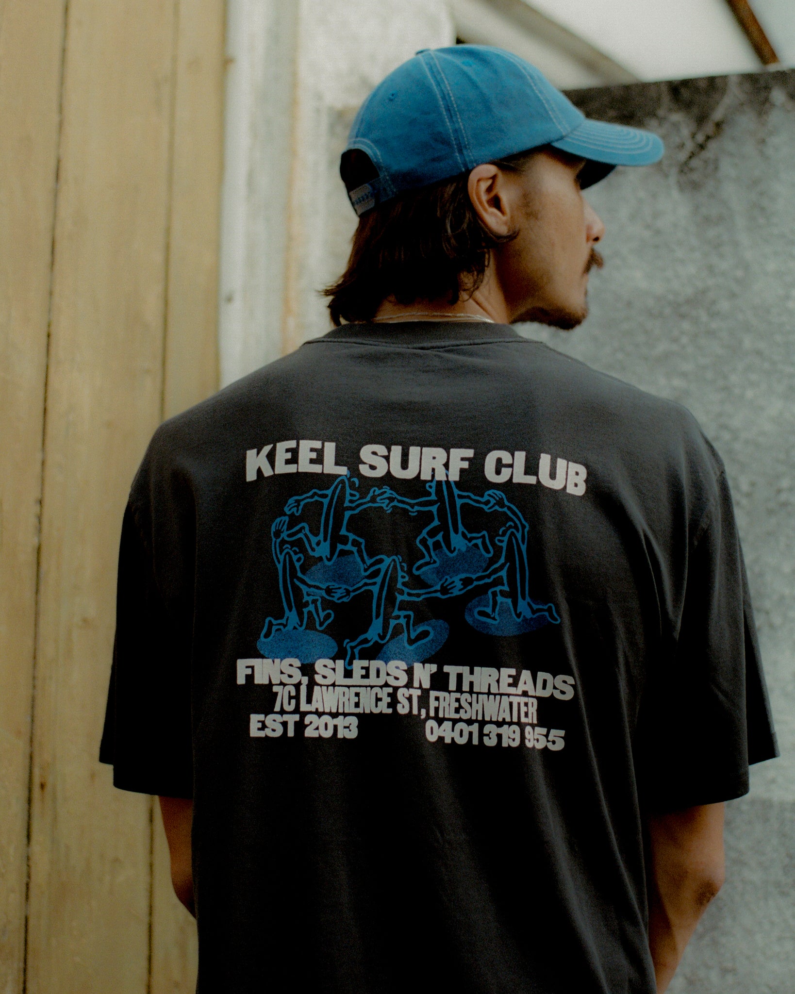 Surf Club Tee - Faded Black