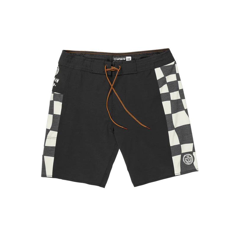 Captain Fin Co. Keyhole Fire Check Boardshort - Black | Keel Surf & Supply