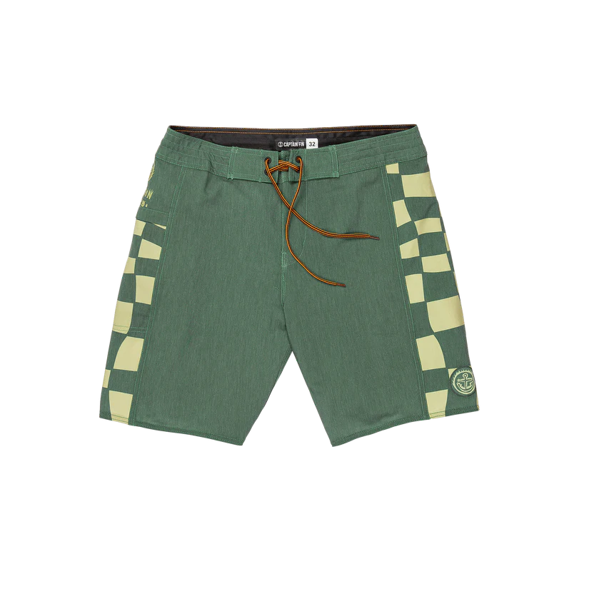 Captain Fin Co. Keyhole Fire Check Boardshort - Cilantro Green | Keel Surf & Supply