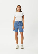 Afends Emilie Hemp Denim Workwear Short - Worn Blue | Keel Surf & Supply