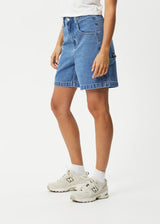 Afends Emilie Hemp Denim Workwear Short - Worn Blue | Keel Surf & Supply