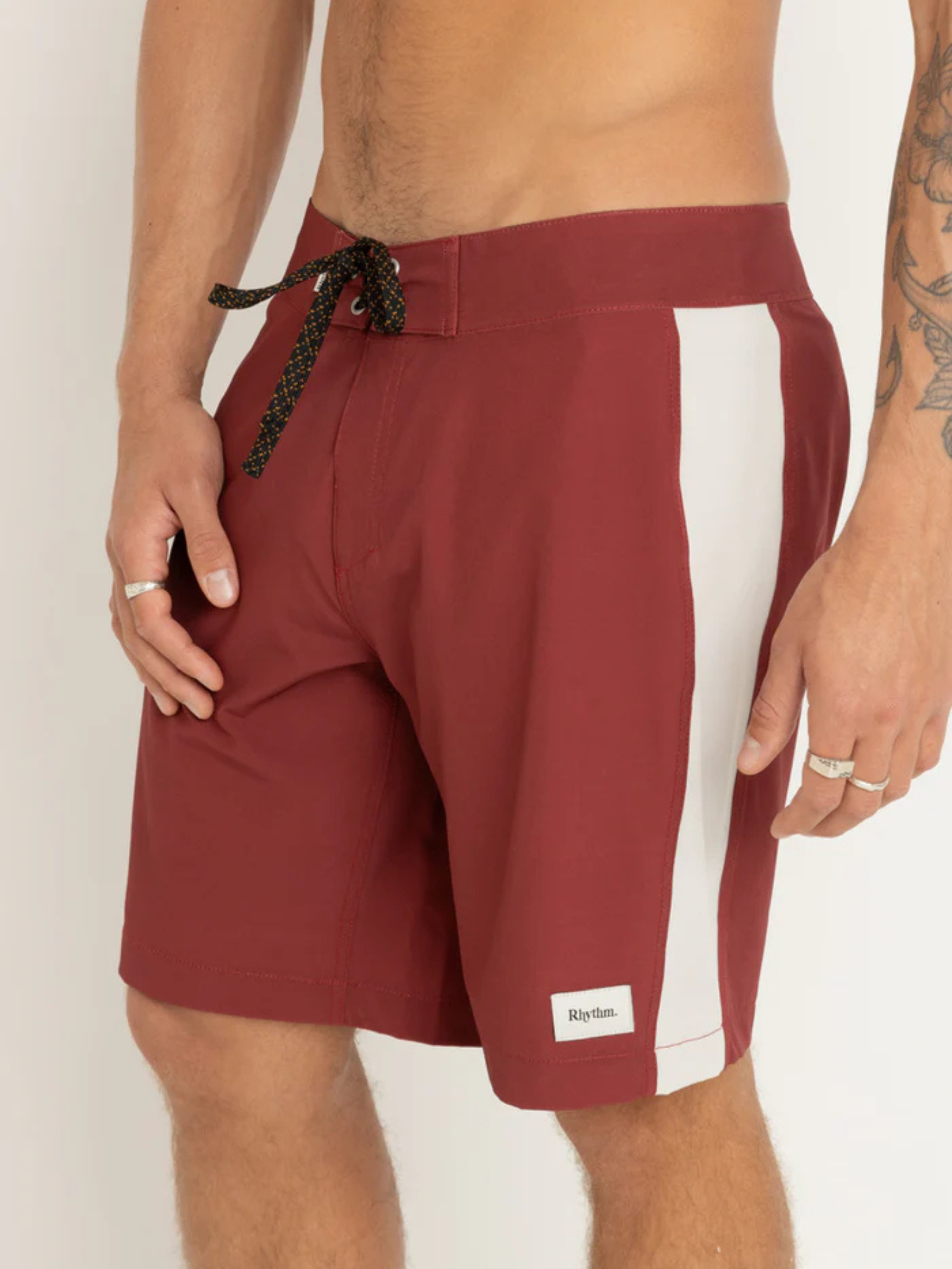 Rhythm Pinstripe Trunk Red Ochre | Keel Surf & Supply