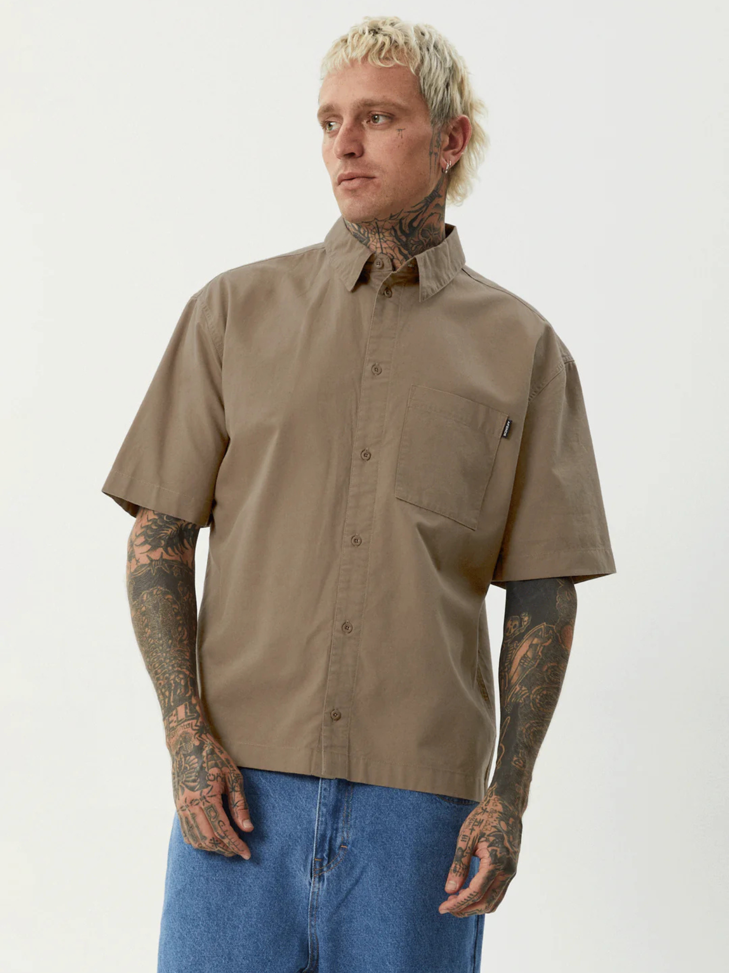 Afends Everyday Hemp Short Sleeve Shirt - Fossil | Keel Surf & Supply