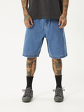 Afends Lil C - Denim Baggy Fit Short 22 Inch | Worn Blue