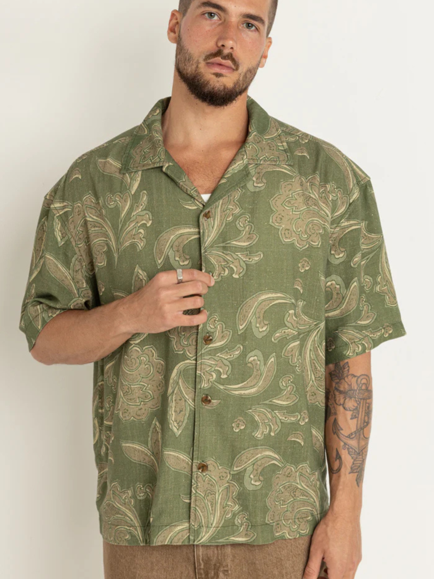 Rhythm Astral Bloom Ss Shirt Olive