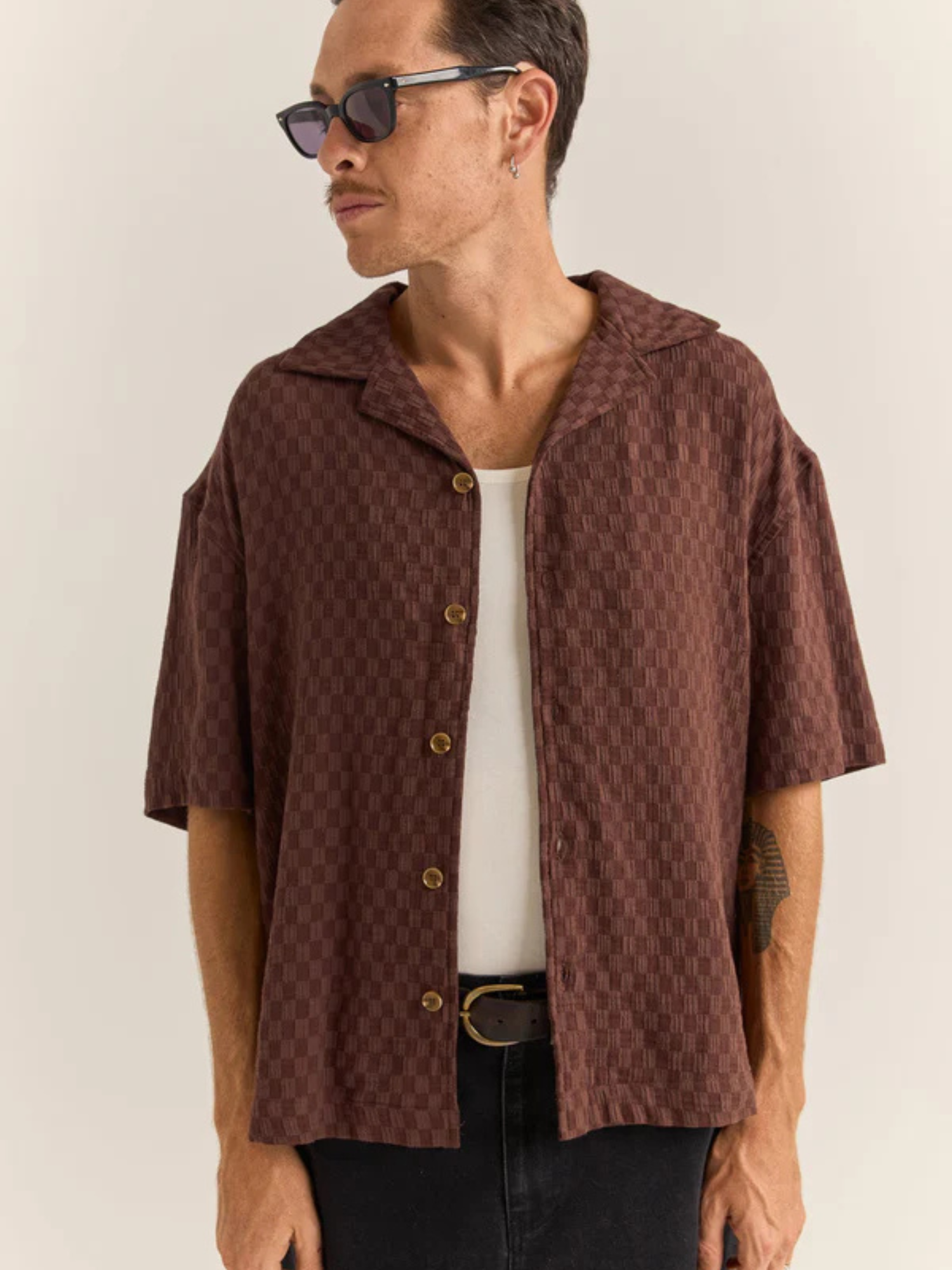 Rhythm Relaxed Texture Ss Shirt - Chocolate | Keel Surf & Supply