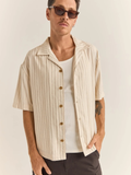 Rhythm Relaxed Stripe Ss Shirt - Natural | Keel Surf & Supply