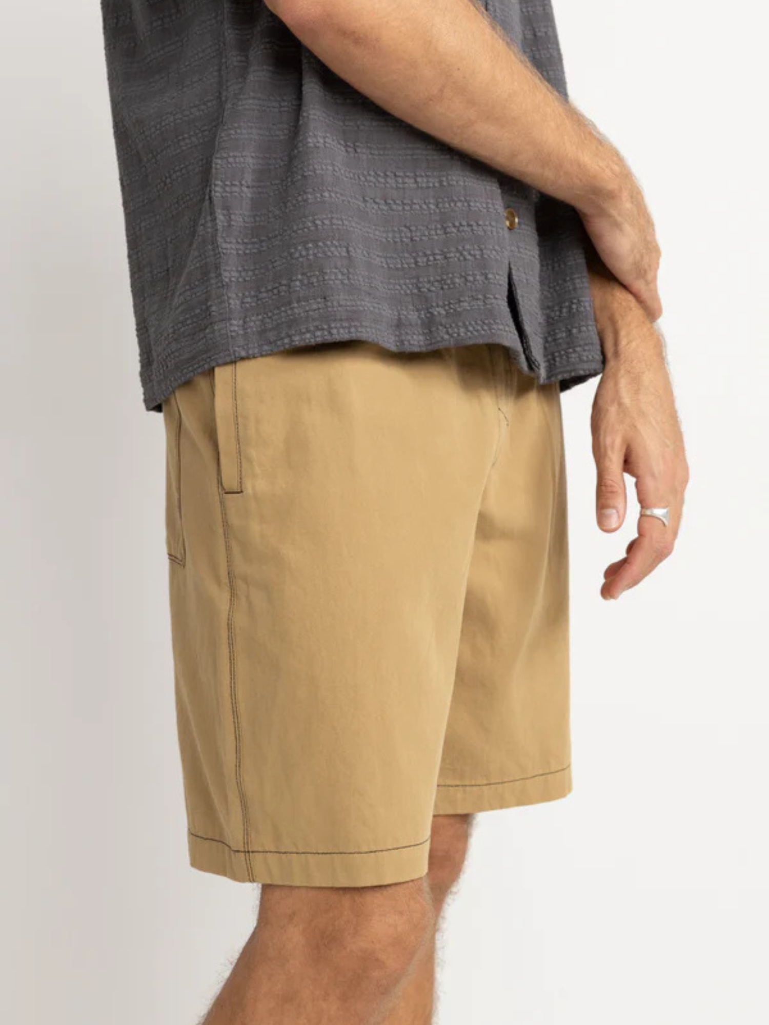 Rhythm Contrast Stitch Jam - Olive | Keel Surf & Supply