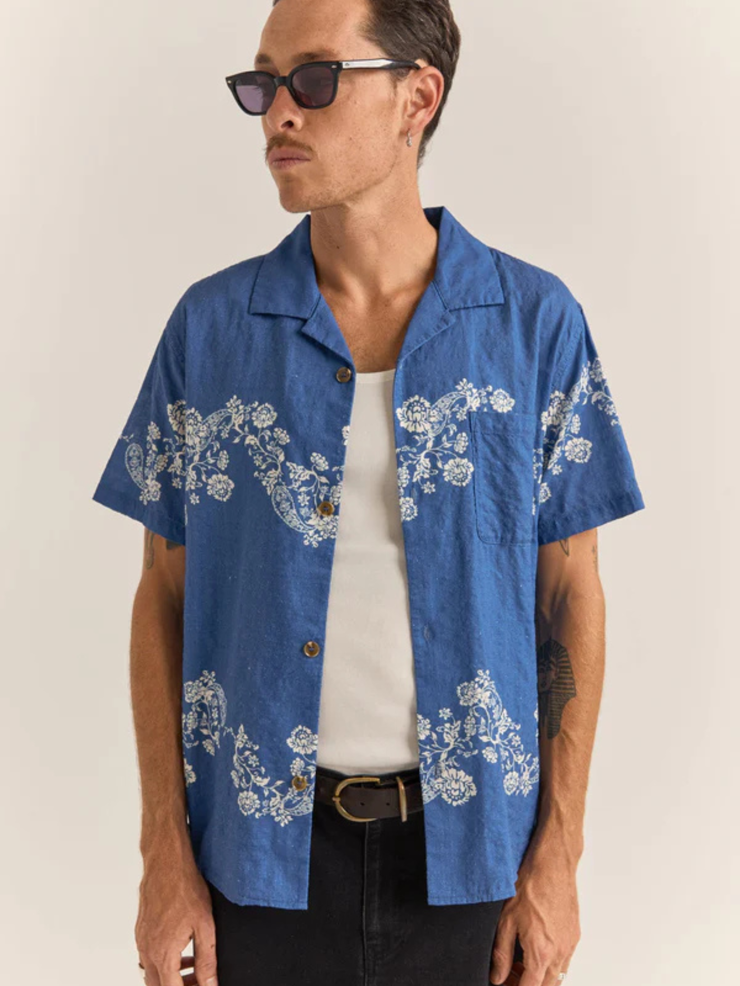 Rhythm Shoreline Ss Shirt - Vintage Blue | Keel Surf & Supply