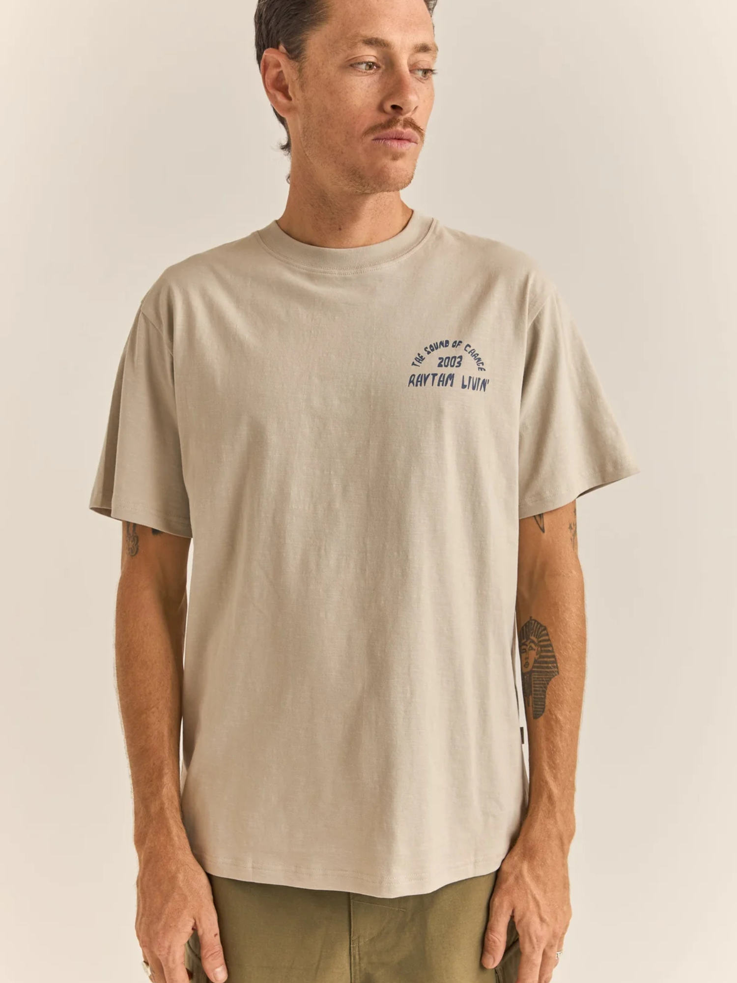 Rhythm Down Under Slub Ss T-Shirt - Stone | Keel Surf & Supply