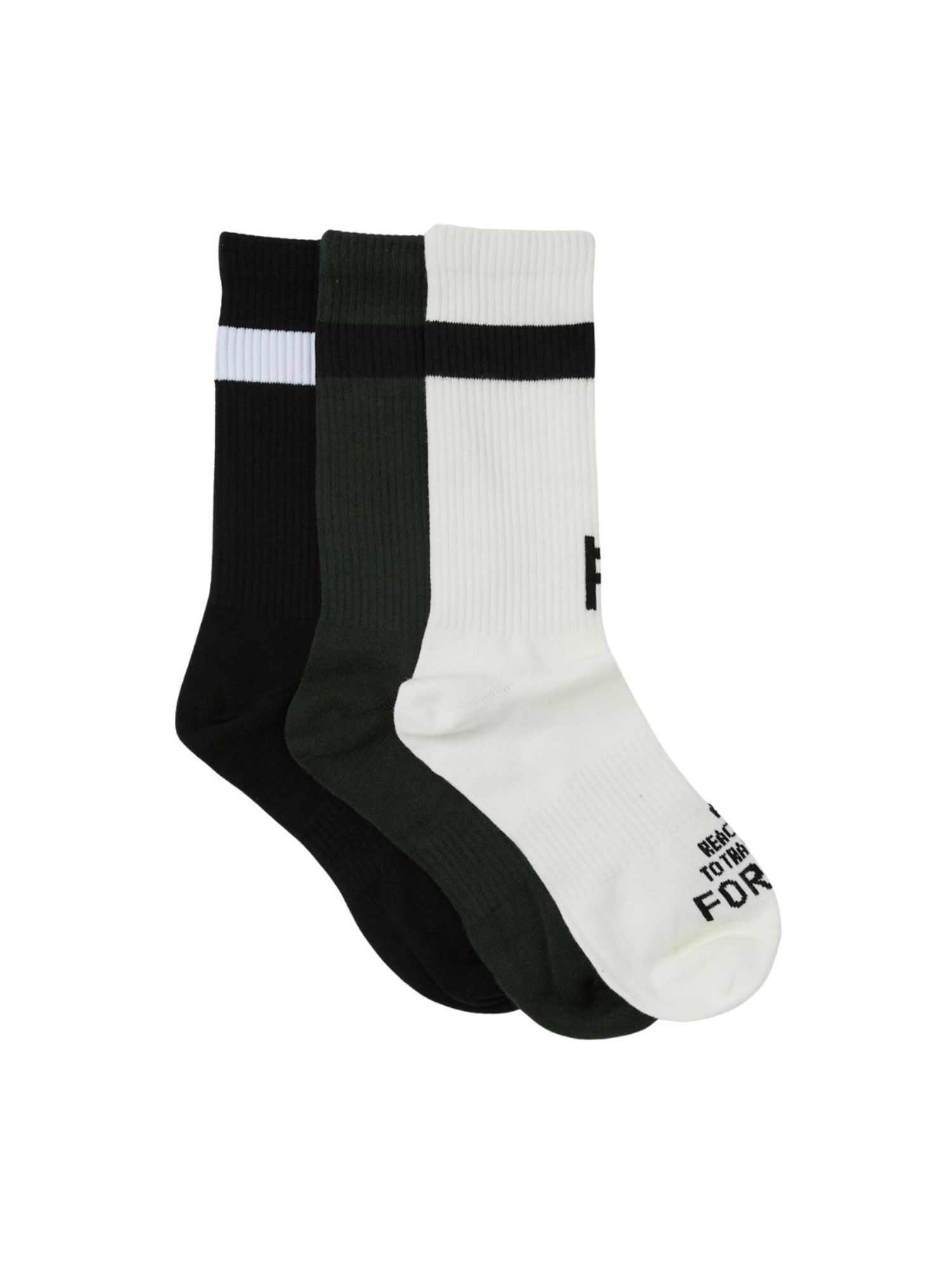 Former Franchise Sock 3 Pack - White / Black / Green | Keel Surf & Supply