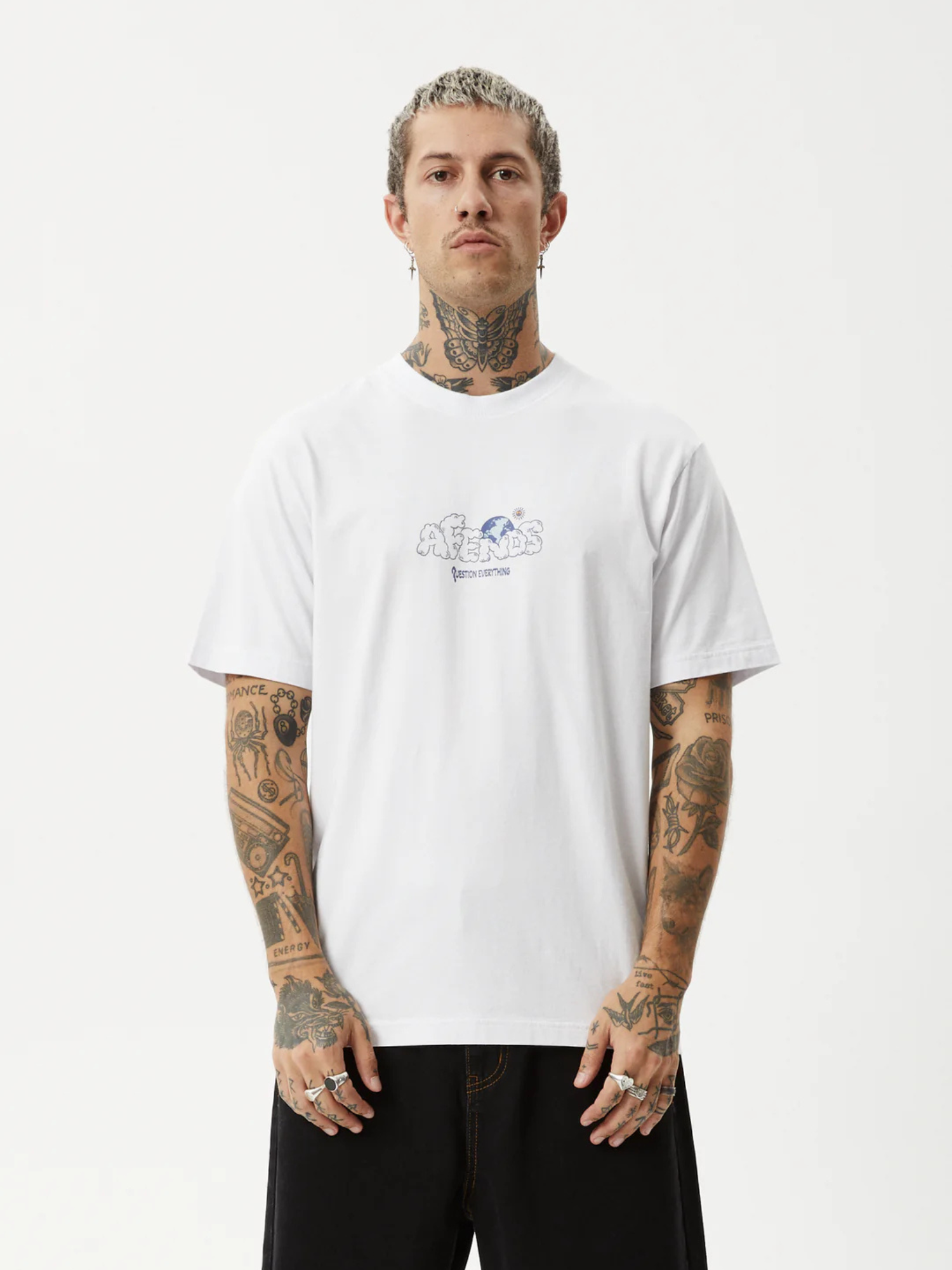 Afends Chem Trails - Recycled Retro Fit Tee - White | Keel Surf & Supply