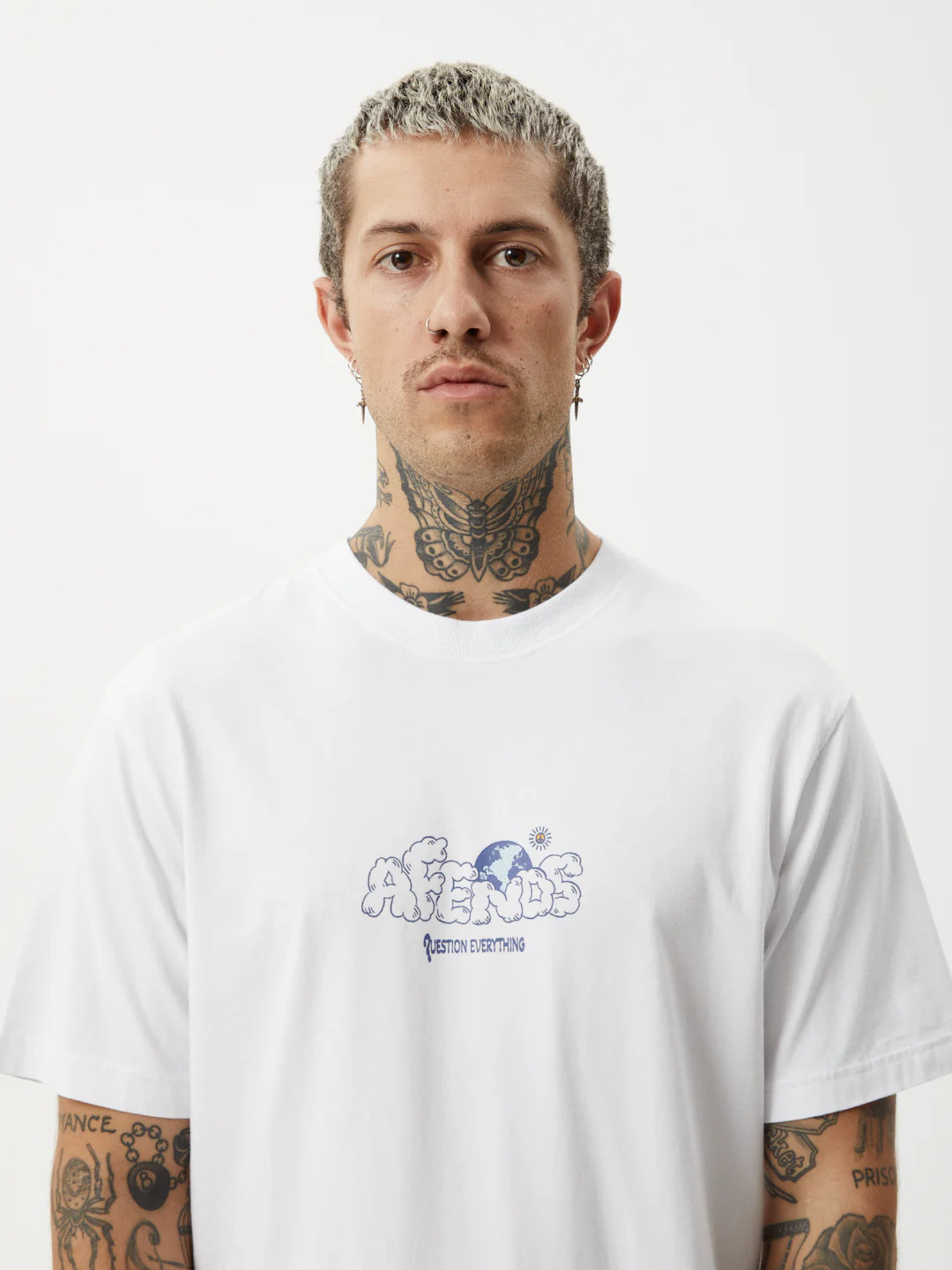 Afends Chem Trails - Recycled Retro Fit Tee - White | Keel Surf & Supply