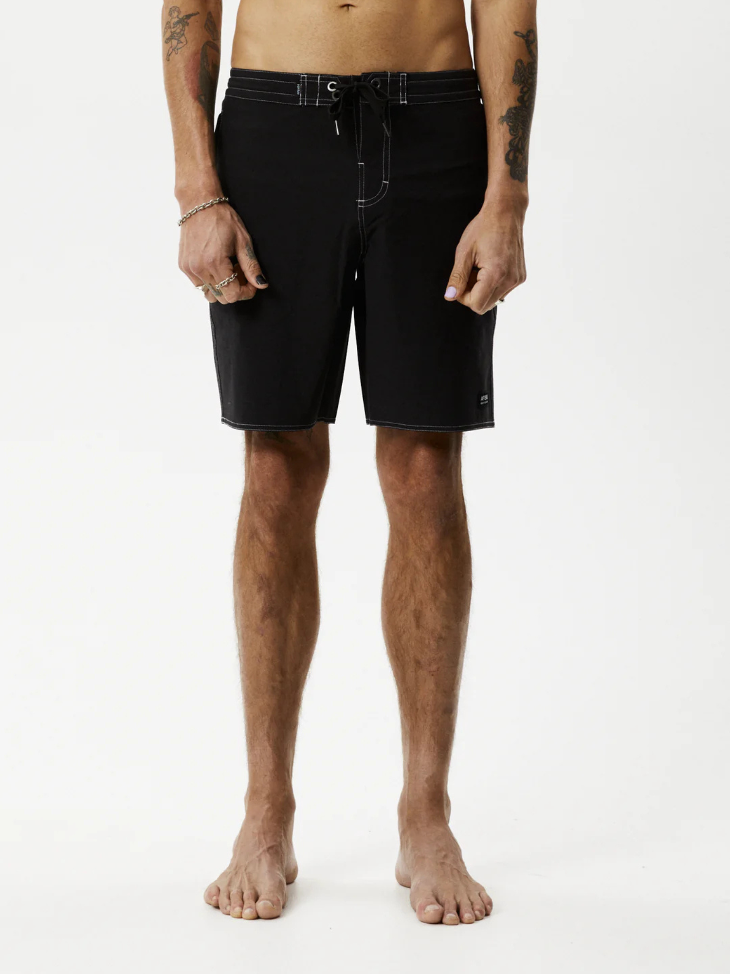 Afends Surf Related Hemp Fixed Waist Boardshort 20" - Black | Keel Surf & Supply