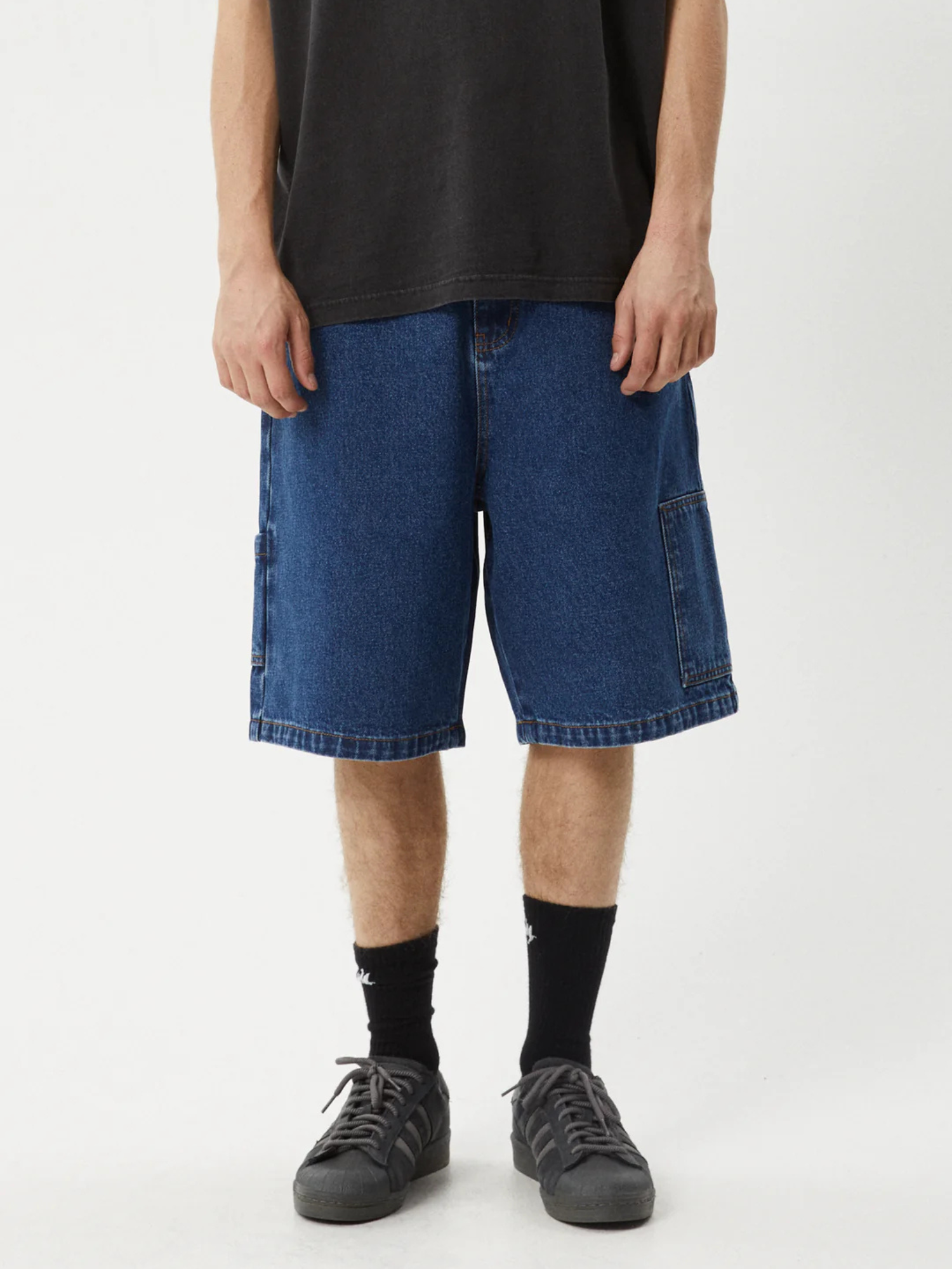 Afends Scorched Harper - Denim Baggy Carpenter Short 22" - Authentic Blue | Keel Surf & Supply