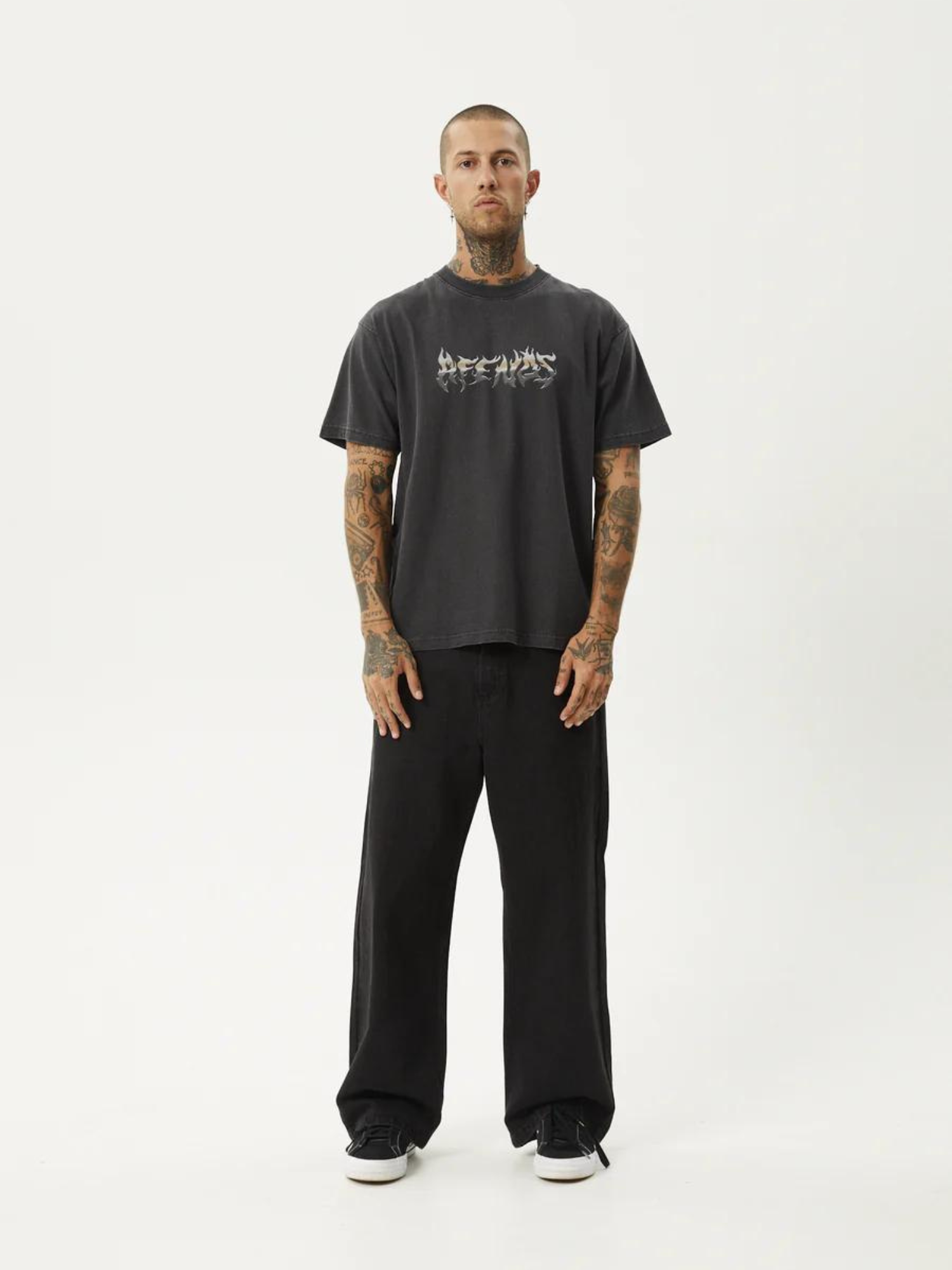 Afends Scorched Heavy Boxy Fit Tee - Stone Black | Keel Surf & Supply