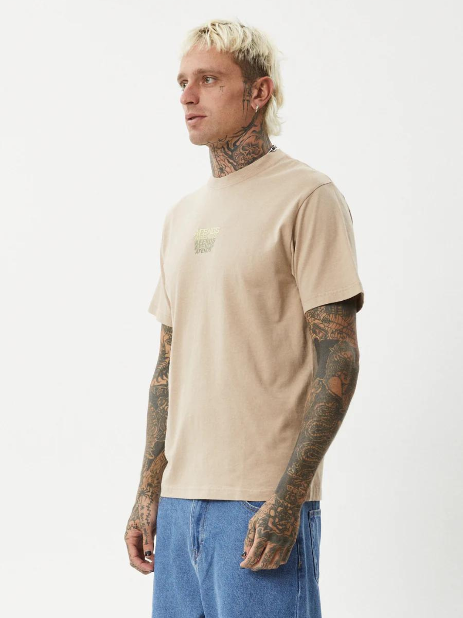 Afends Repeat Retro Fit Tee - Taupe | Keel Surf & Supply