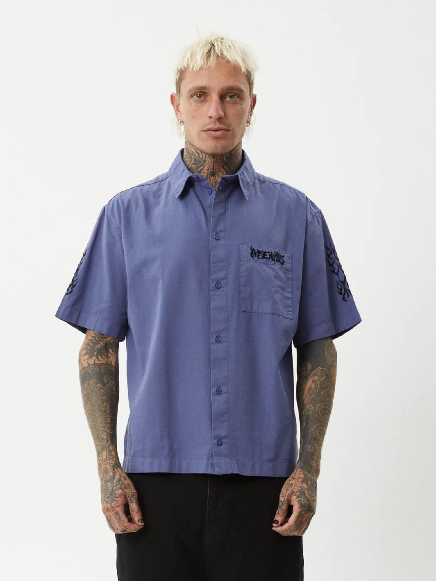 Afends Scorched Organic Short Sleeve Shirt - Marlin | Keel Surf & Supply