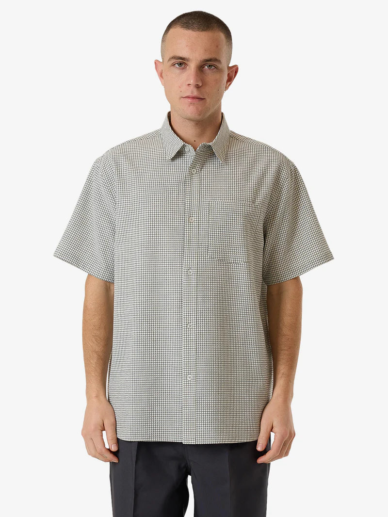 Thrills Morphing Check Short Sleeve Shirt - Light Grey