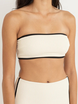 Essential Rib Contrast Bandeau Top Creme | Keel Surf & Supply