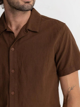 Rhythm Classic Linen SS Shirt - Chocolate | Keel Surf & Supply