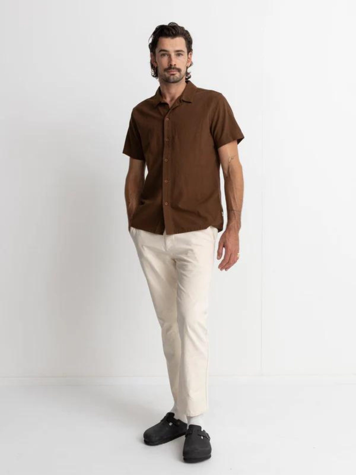 Rhythm Classic Linen SS Shirt - Chocolate | Keel Surf & Supply