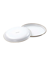 Barebones Enamel Salad Plate Set ~ Eggshell | Keel Surf & Supply