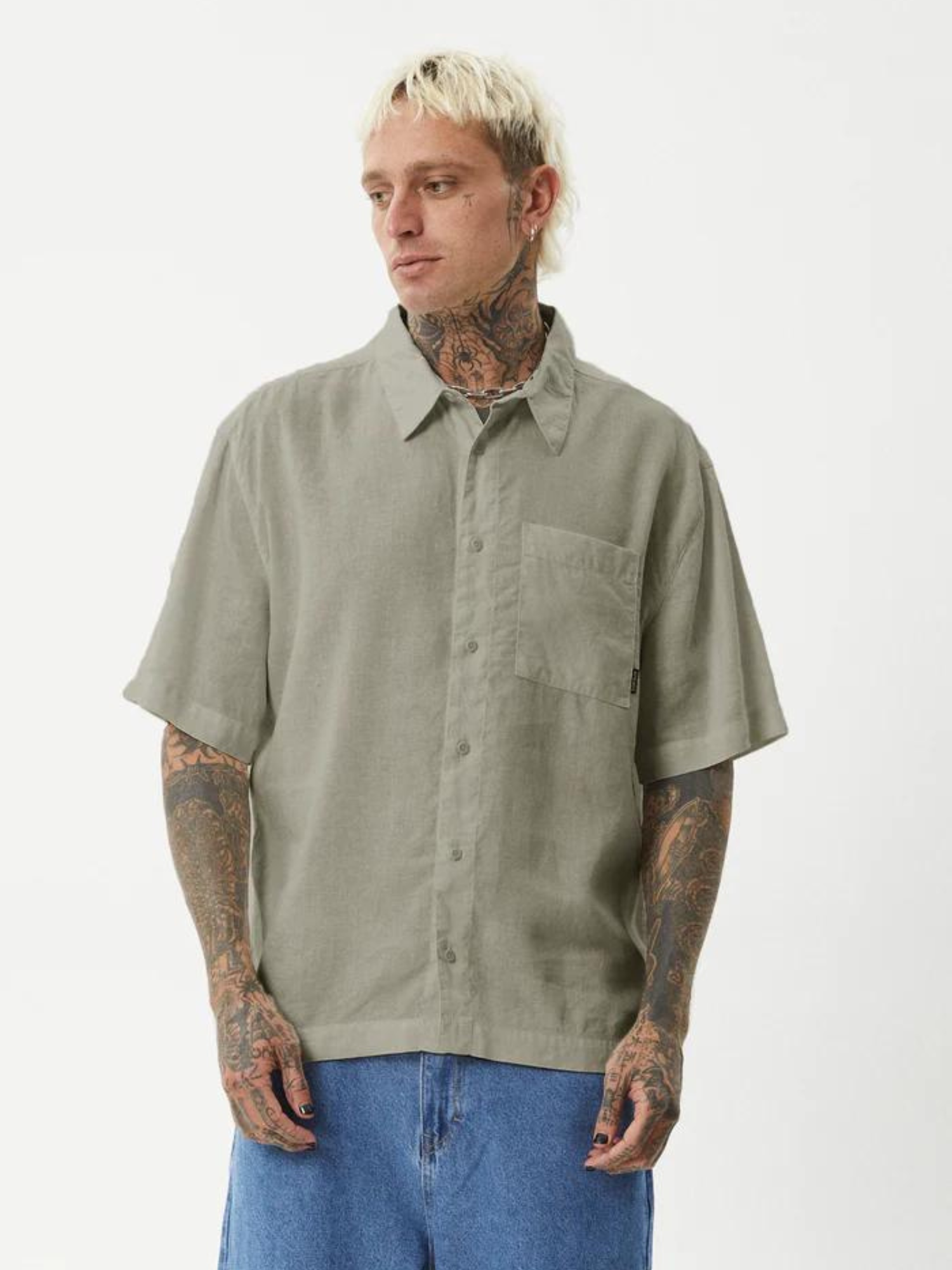 Afends Everyday Hemp Short Sleeve Shirt - Olive | Keel Surf & Supply