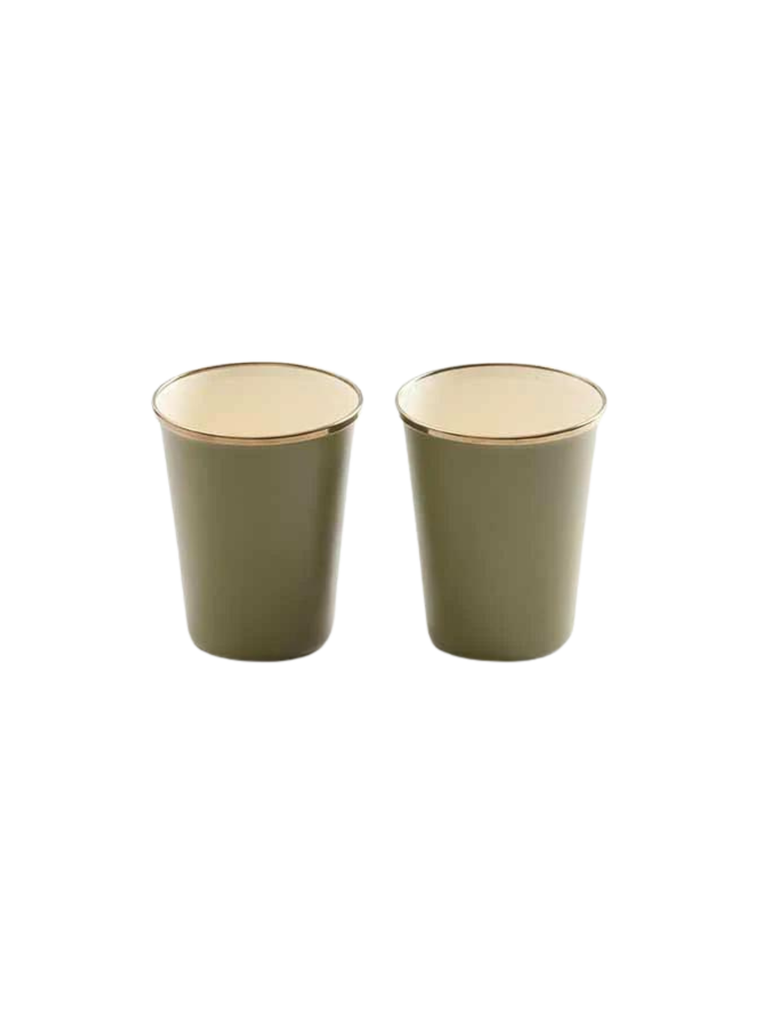 Barebones Enamel 2-Tone Tall Cup Set ~ Olive Drab