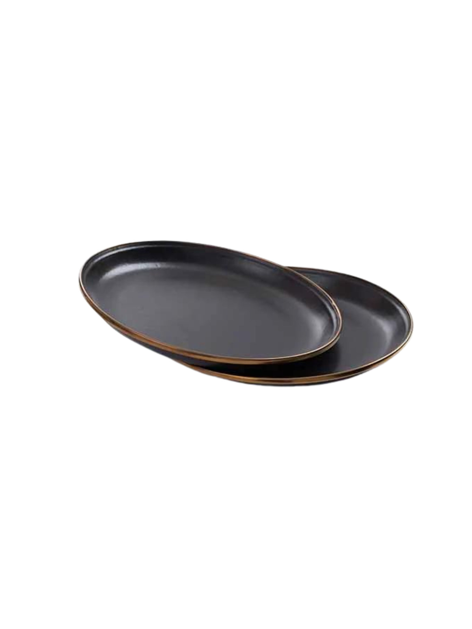 Barebones Enamel Salad Plate Set ~ Charcoal