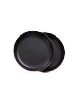 Barebones Enamel Salad Plate Set ~ Charcoal