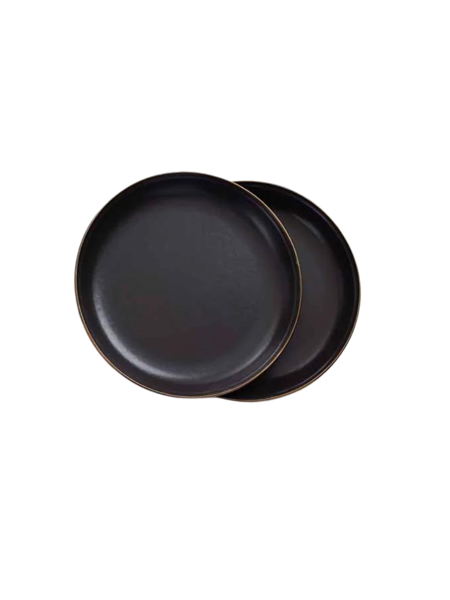 Barebones Enamel Salad Plate Set ~ Charcoal