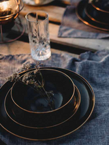 Barebones Enamel Salad Plate Set ~ Charcoal